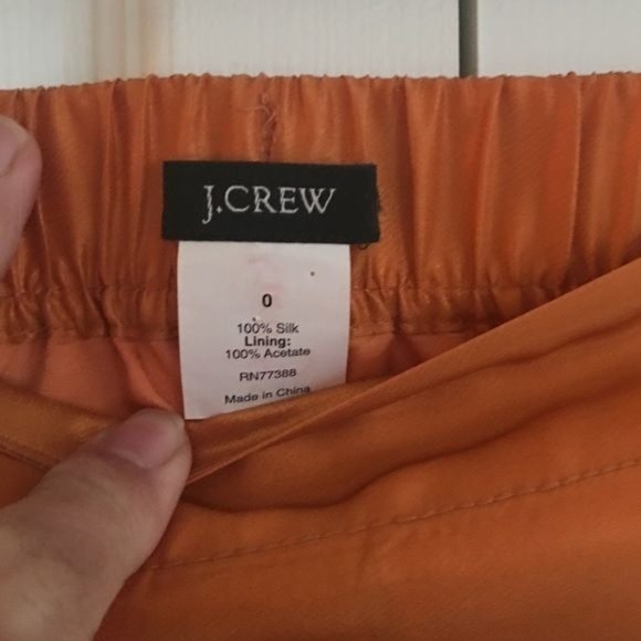 J. Crew Sz 0 melon tangerine Silk mini skirt - Picture 2 of 3